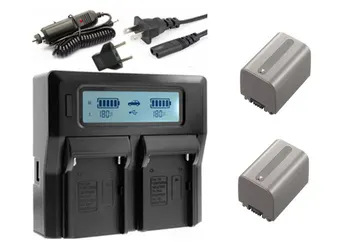 

2XNP-FP60,NP-FP70,NP-FP71 FP60 FP70 Battery+LCD Dual USB Charger for Sony AC-VQP10 ACC-TCP5 DCR-DVD103 DVD105 HC16E HC18 HC20