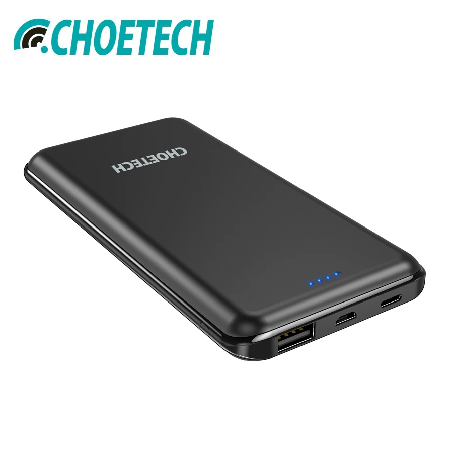 

CHOETECH 10000mAh Power Bank For Xiaomi 5V 2.4A Dual Inputs Portable External Battery Charger for iPhone 7 6s Tablets Powerbank