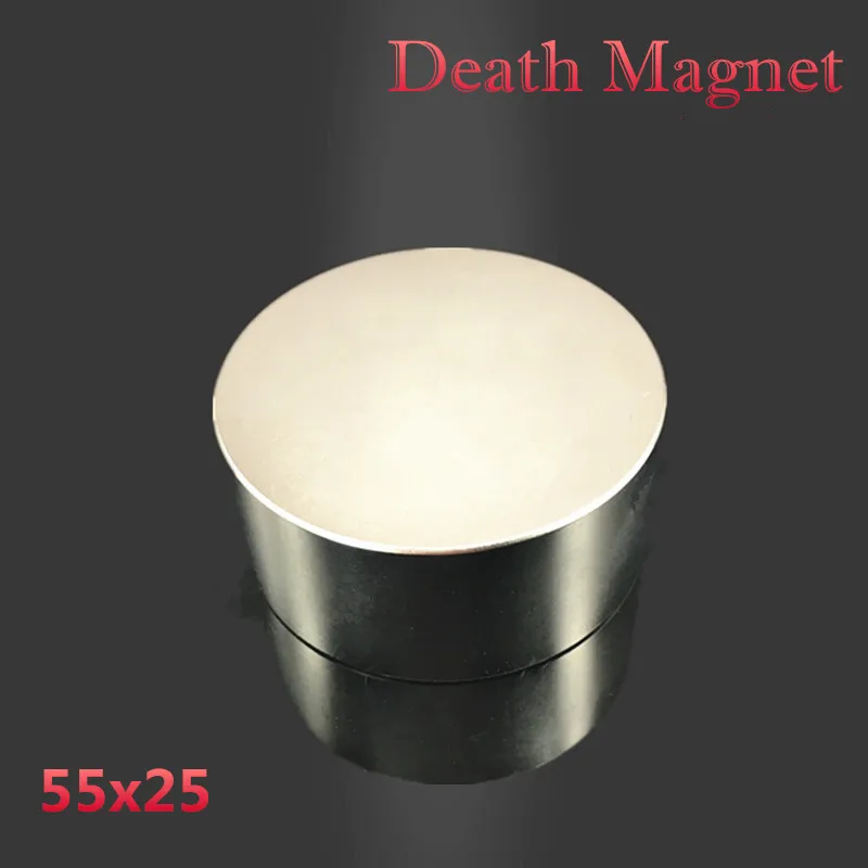 Неодимовый магнит 55x25 N52 редкоземельный супер сильный Мощный круглый сварочный поисковый постоянный магнитный 55*25 мм металлический диск галлия