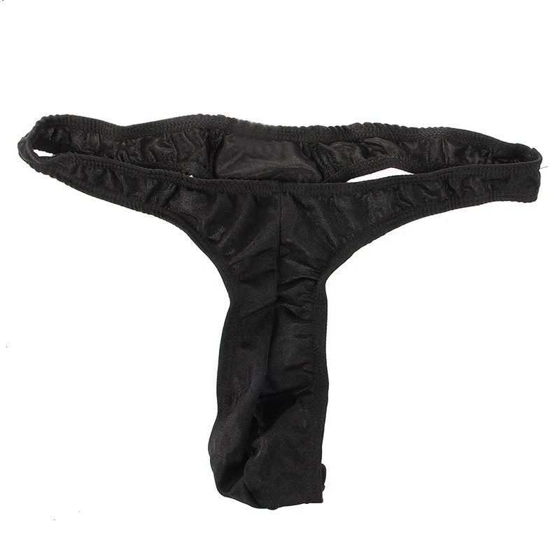 Мужская сексуальная G-String сумка стрейч ремень нижнее белье-черный