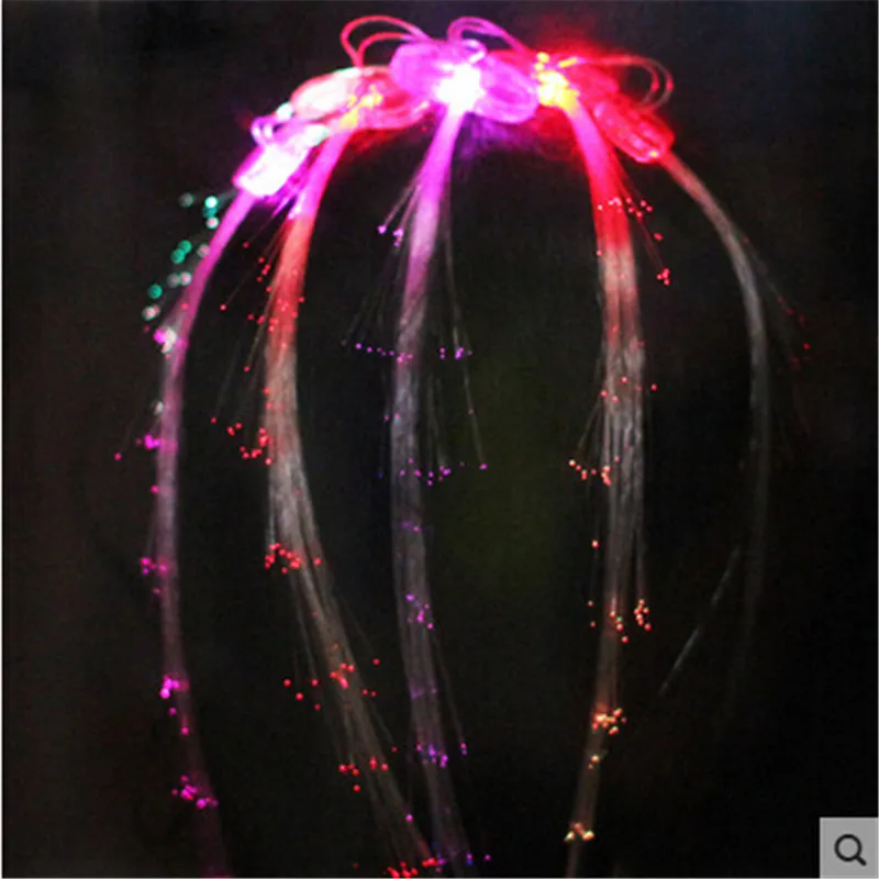 Вспышка светодиодный светильник для волос излучающий волоконно-оптический косичку вплетение в косы светящийся парик для волос KTV аксессуары для волос головной убор