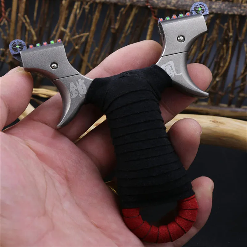 

Outdoor High-quality tc21 titanium alloy genuine Quick installation rubber band catapult precise large power slingshot
