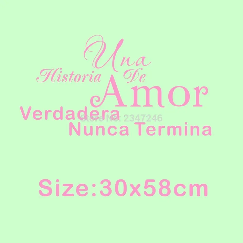 A Love Story Never Ends Spanish Quotes Wall Decal Art Lettering Vinyl Decor Sticker for Home