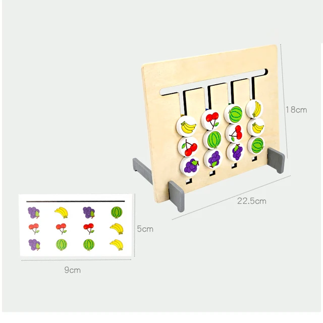 Montessori Toy Colors and Fruits Double Sided Matching Game Logical Reasoning Training Kids Educational Toys Children Wooden Toy 6