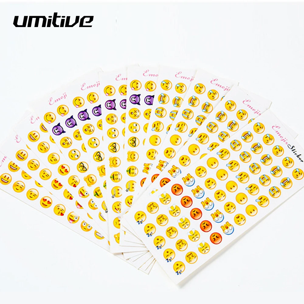 

Umitive 12 Sheets/Set Emoji Stickers Smile Face Cartoon Cute Planner Memo Scrapbooking Sticker Diary DIY Stationery Supplies