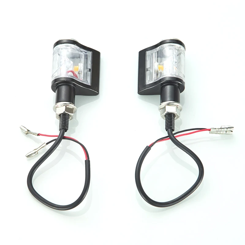 

2 pcs Aluminum Universal Moto Parts LED Mini Motorcycle Turn Signal Indicators Yellow Light Intermitentes Led Moto