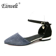 EISWELT Frauen Schuhe Sandalen Sommer Hingewiesen Lässige Wohnungen Beleg Auf Schuhen Flock Frau Casual Spitz Sandalen Schuhe # ZJF28