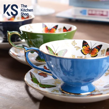 

English Teacup European Coffee Cup Classical Afternoon Tea Bone China Teacup 24k Gold