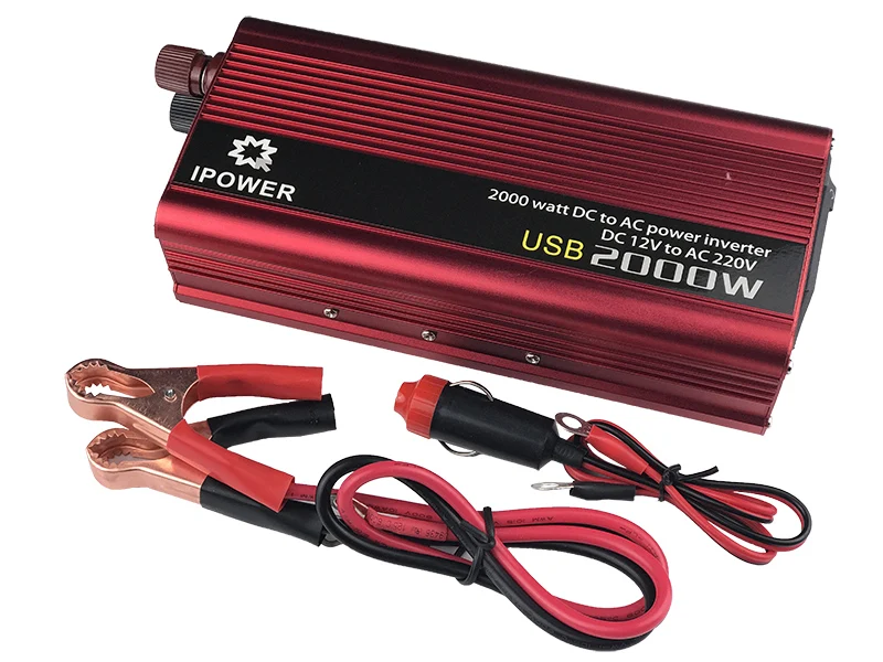 

Car Power Inverter DC 12V to AC 230V 2000W Vehicle USB Adapter Converter Car Inverter Power Supply Switch On-board Charger