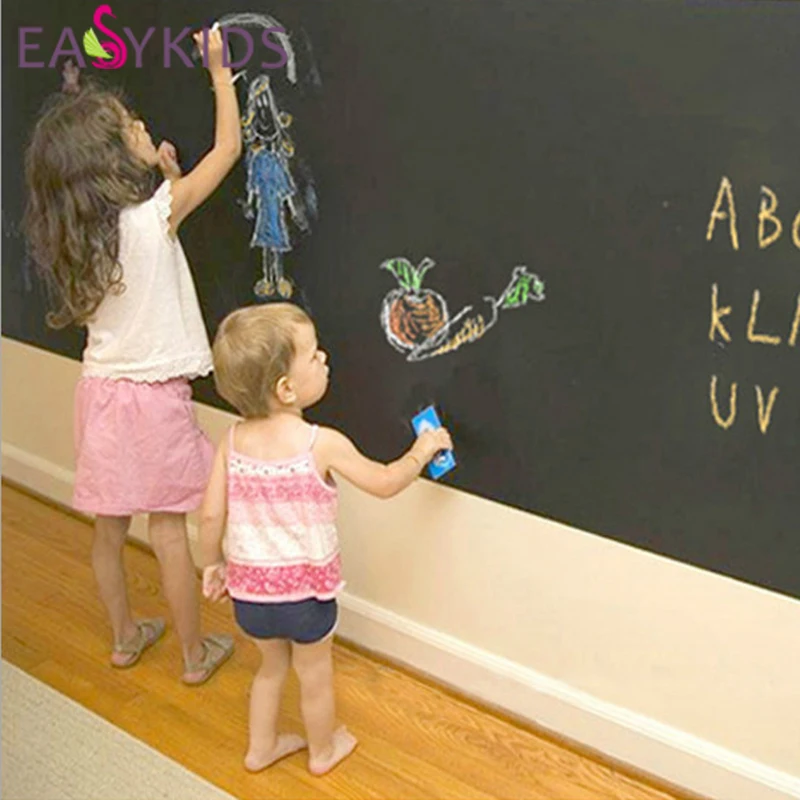 Wall Stickers Blackboard children drawing toys Decal Mural Vinyl peel and stick Chalkboard Removable 60200cm  45200cm (1)