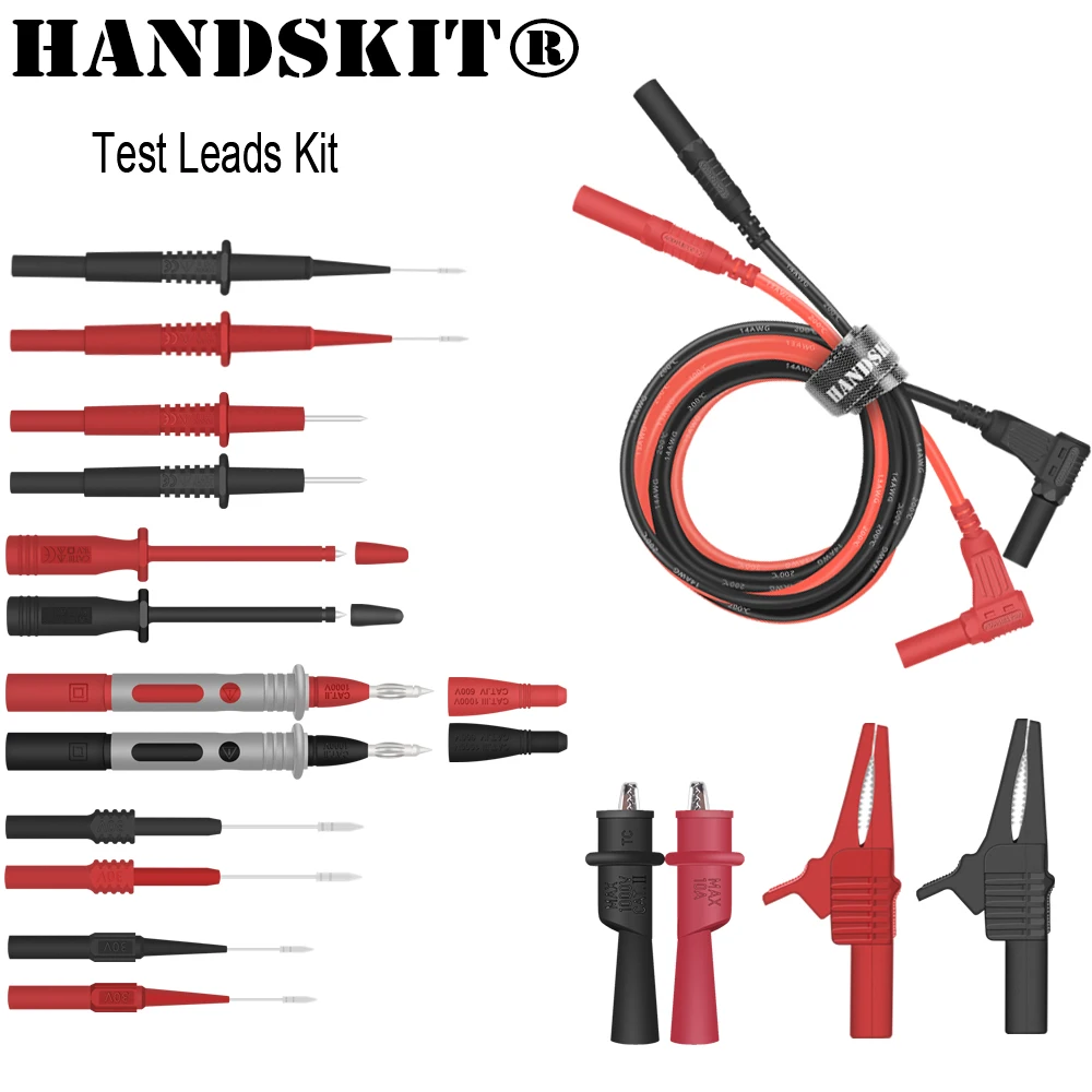 

Digital Multimeter Test Lead Kits Sharp Flexible Safety Specialties kit Probe Alligator Accessories