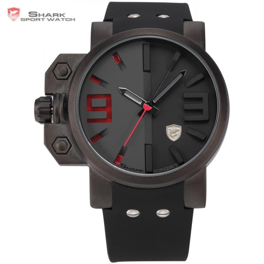 Prix pour Marque Saumon SHARK Sport Montre Hommes Boîtier En Acier Inoxydable Noir rouge Japon Mouvement En Caoutchouc Bande De Luxe Quartz Hommes Montres/SH172 Prix pour Marque Saumon SHARK Sport Montre Hommes Boîtier En Acier Inoxydable Noir rouge Japon Mouvement En Caoutchouc Bande De Luxe Quartz Hommes Montres/SH172