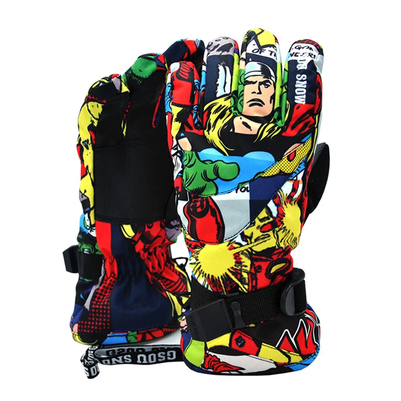 Gsou Snow winter gloves for children kids waterproof snowboard gloves