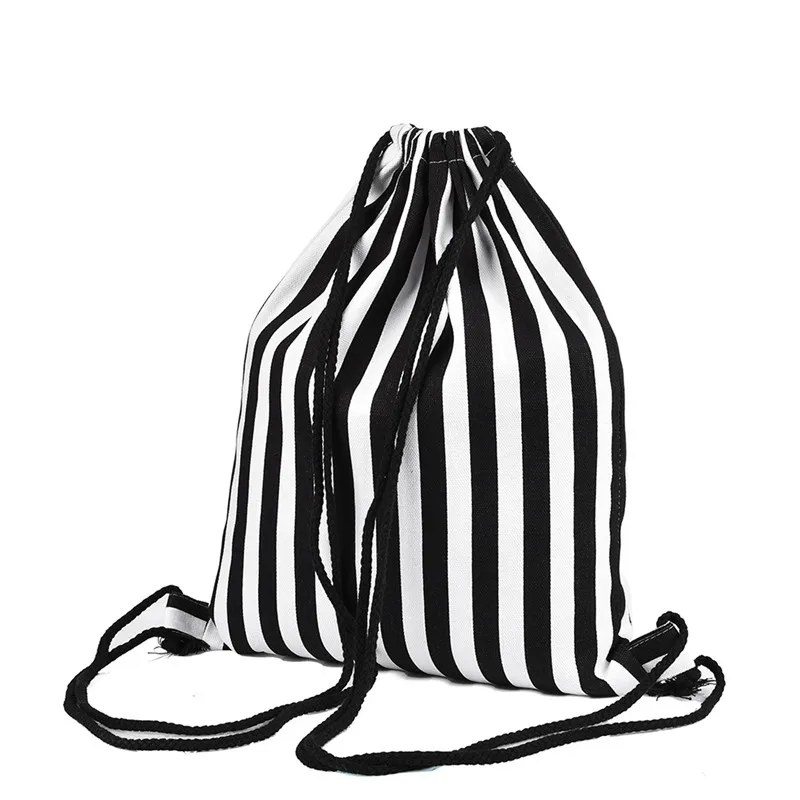 2017 винтажная полосатая сумка-саквояж с принтом на шнурке женский рюкзак из холщовой ткани пляжная дорожная сумка школьные сумки