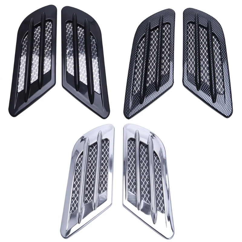 

New 2x Car Side Carbon Fiber Air Vent Cover Hole Intake Duct Flow Grille Decoration Sticker For VW Cruze Audi A3 A4 BMW F10 Polo
