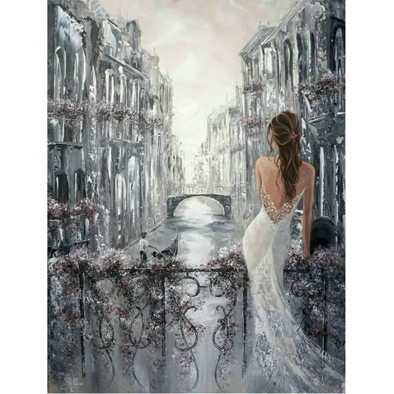 

5D DIY Diamond Painting Stitch the view of the city Full square Diamond Embroidery Home Decoration Mosaic Painting Gift woman