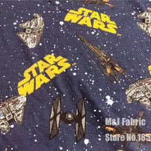 50*160 см, космический корабль, робот, Звездные войны, эластичная трикотажная хлопковая ткань для шитья, Лоскутная Одежда для мальчиков