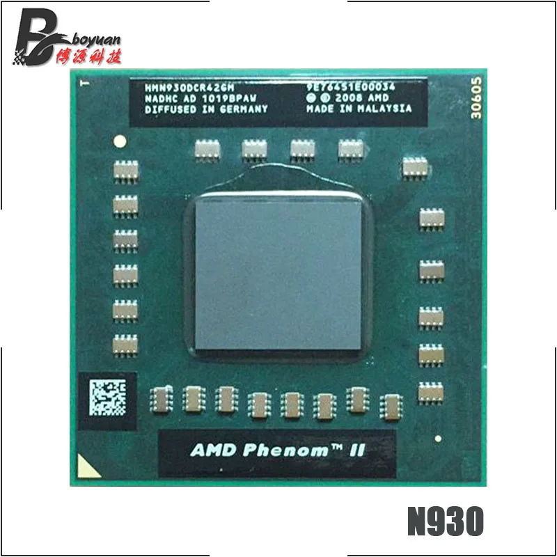 

AMD Phenom II Quad-Core Mobile N930 2.0 GHz Quad-Core Quad-Thread CPU Processor HMN930DCR42GM Socket S1