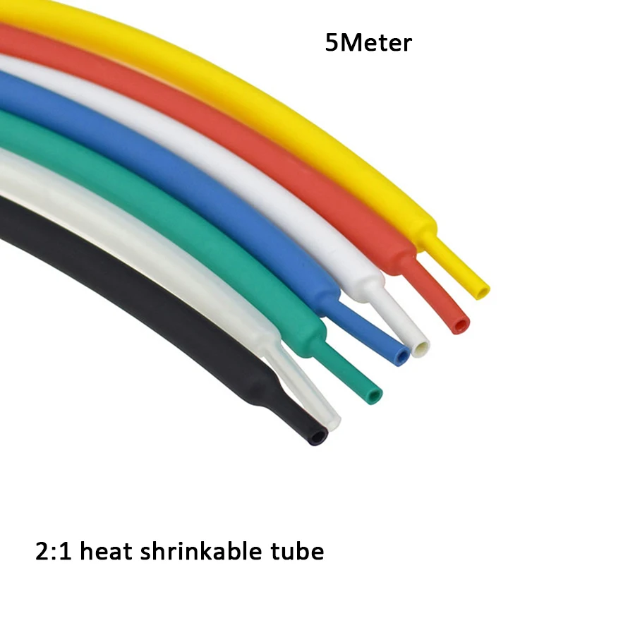 7mm Dia Clear Heat Shrinkable Tube Shrink Tubing 5M 