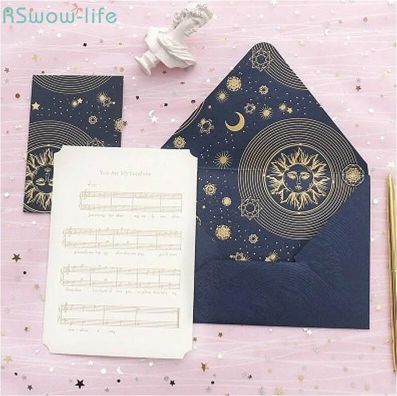 

Premium Confession Gilding Greeting Card with Envelope Starry Sun Confession Valentine's Day Greeting Card Set