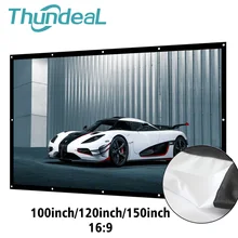 ThundeaL 16 9 100 120 150 Inch Projection Projector Screen Portable Canvas Matt White 3D HD