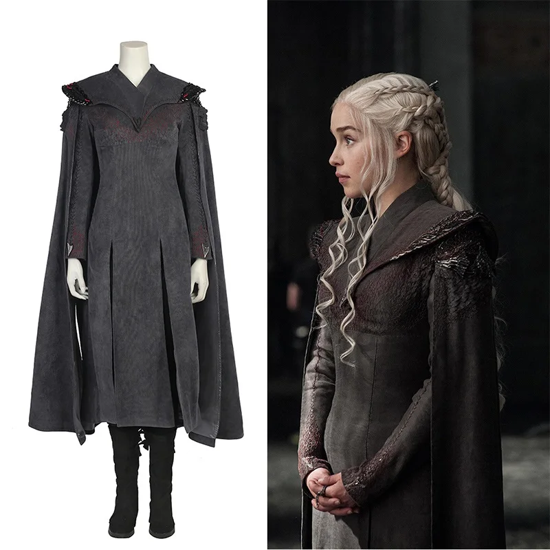

Movie Thrones Game Season 7 Daenerys Targaryen Cosplay Costume Women and Girls Halloween Carnival Uniforms Custom Made 2019