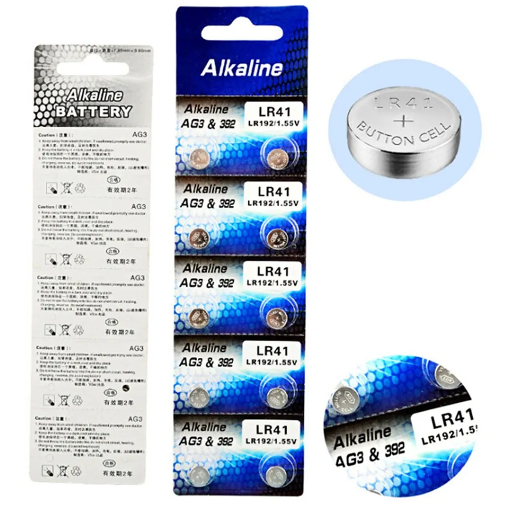 

Factory Wholesale AG3 384 392 SR41W SR41 L736 Alkaline Cell Button Batteries For Watch Toys 10pcs EE6204 For Light Ear Spoon Key