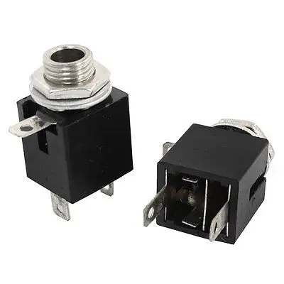 

2pcs 6.35mm Stereo Female Jack Socket PCB Mount Connector Adapter
