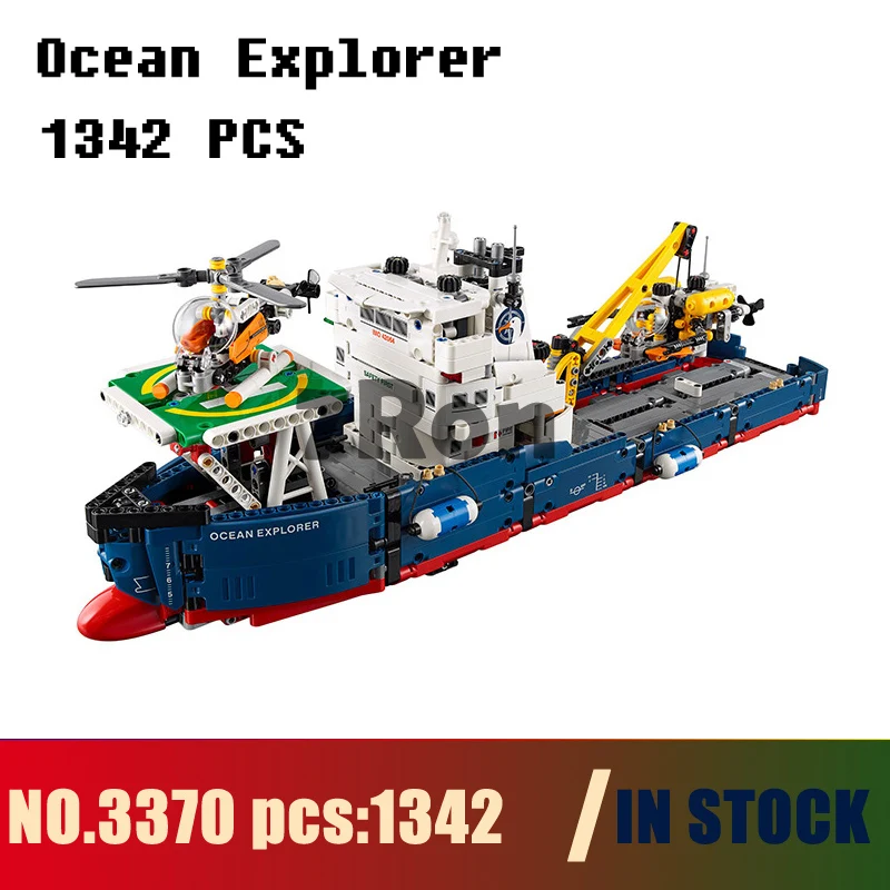 

Models building toy 3370 1342Pcs 2in1 Technic Series Ocean Explorer Building Blocks Compatible with lego 42064 toys & hobbies