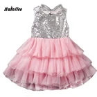 Save 0.65 on 2017 Infant Baby Girls Dress Bowknot Sequined Dress Princess Tutu Cake Dresses Hollow Out Toddler Kids Bowknot Party Dresses