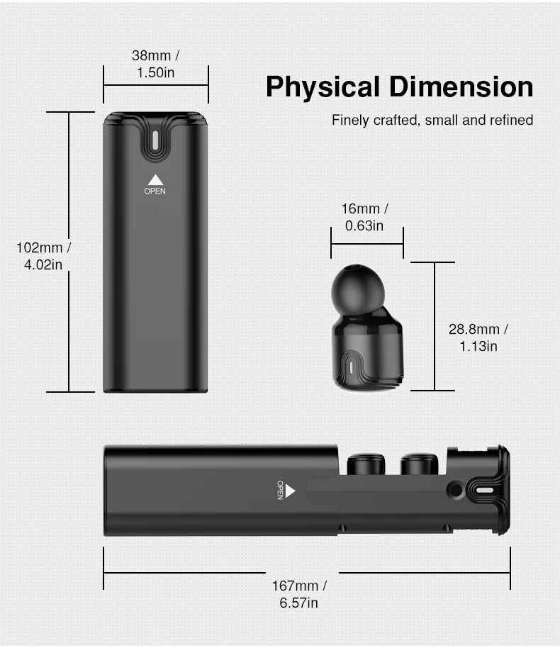 Portable Mini Bluetooth Earphones Headset V4.2 Wireless Earphone TWS Earbuds 700Mah Charging Box Case Bass Stereo Sound with Mic (18)