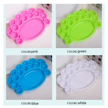 4 шт. Акварельная Палитра для рисования акварельный пиант пластиковый отпечаток ноги в форме 15 отверстий легко моющиеся художественные принадлежности для рисования