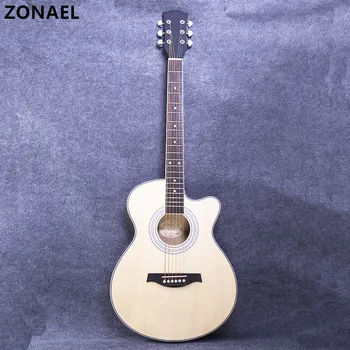 

ZONAEL Hot 40 Inch High Quality Acoustic Guitar Rosewood Basswood Folk Guitarra With 6 Strings Beginners To Practise The Harp