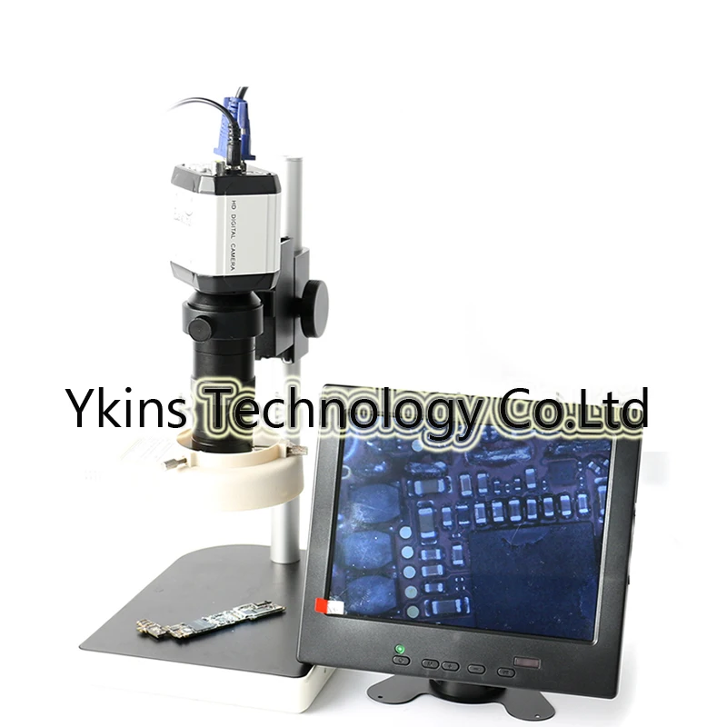

2.0mp,1/3 inch 3 in 1 digital VGA USB AV output microscope video camera +52 led lights +8 inch monitor for electronic repair