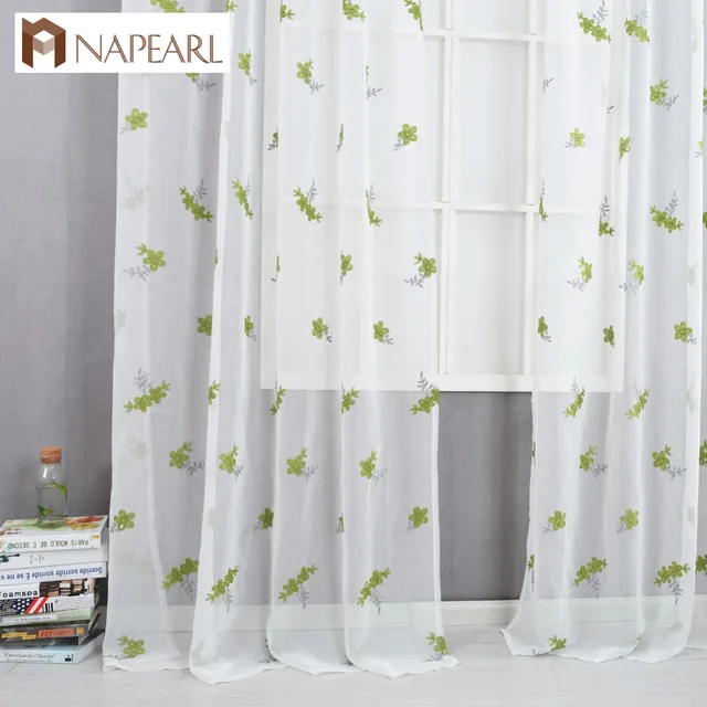 Embroidered Curtains Green Sheer Fabrics Tulle Curtain Window Treatment Rustic Living Room Bedroom Modern Kitchen Embroidered Curtains Green Sheer Fabrics Tulle Curtain Window Treatment Rustic Living Room Bedroom Modern Kitchen