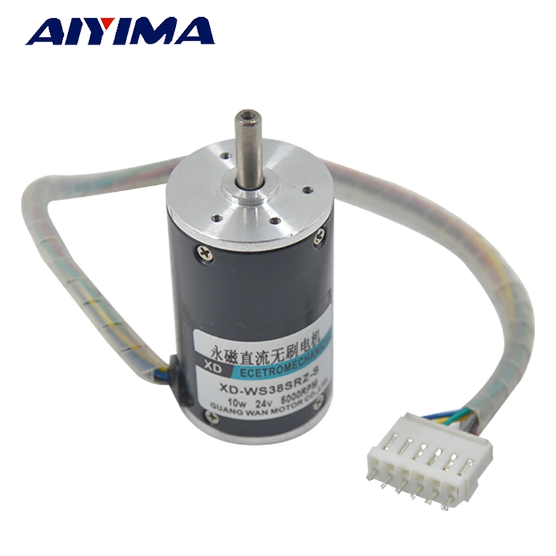 

AIYIMA 12V DC Brushless Motor 24V Speed Motor High Speed Small Motor Positive and Negative Motor Built - in Drive