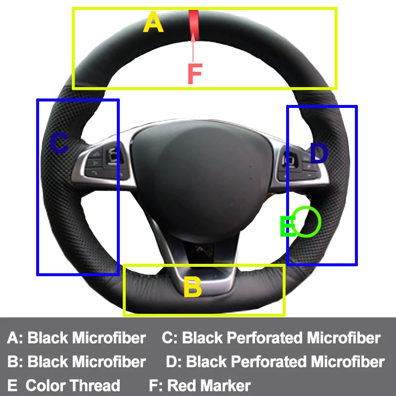 HuiER ручной швейный чехол рулевого колеса автомобиля для Mercedes-Benz C200 C250 C300 B250 B260 A200 A250 Sport CLA220 красный маркер нескользящий