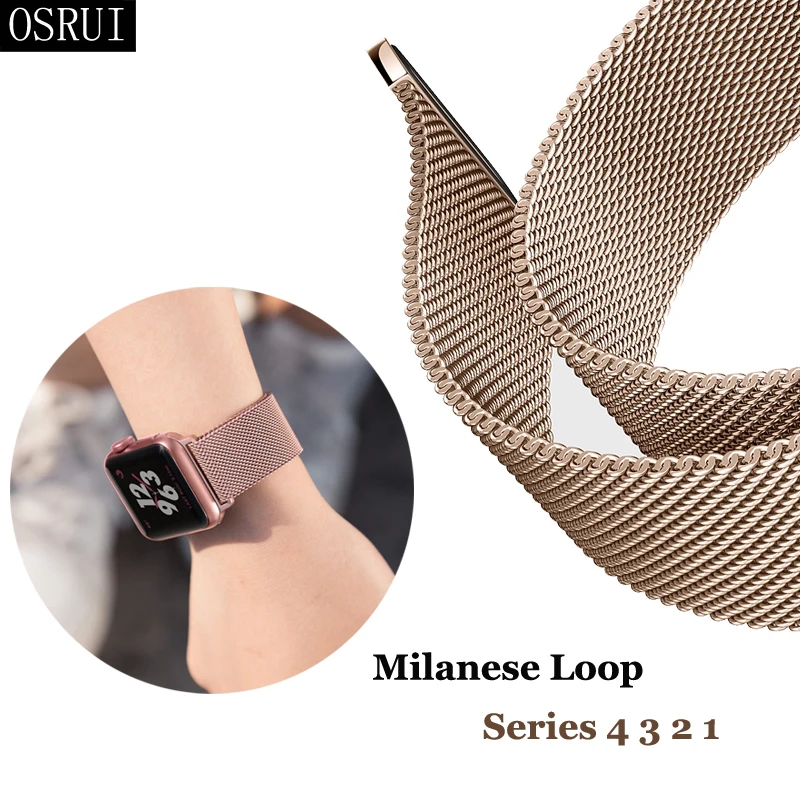 

milanese loop Strap for Apple Watch 4 Band 44mm correa iwatch 42mm 38mm 40mm 3 2 pulseira Apple watch 4 bracelet accessories