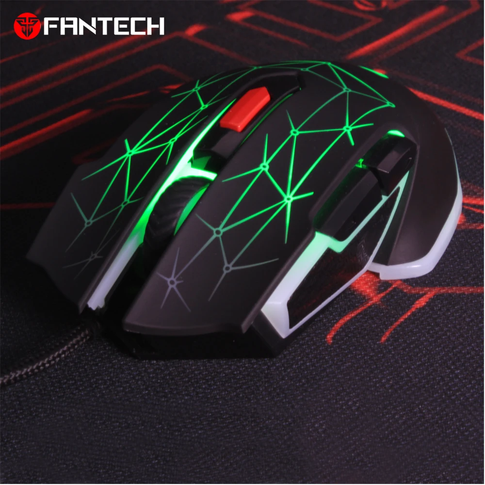 

FANTECH Adjustable 4800 DPI RBG 6D Macro Optical Mouse Mice USB Cable Computer Mouse For FPS LOL CS Gamer Silent Mause Mice