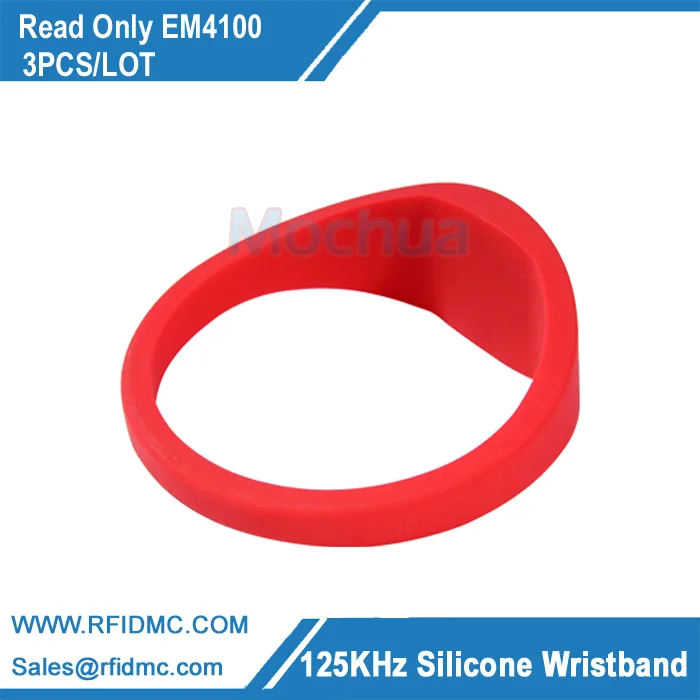 (3 pcs/lot) Universal RFID Bracelet EM4100 125Khz Silicone Wristband Size Proximity for Access Control read only 125khz rfid em4100 tk4100 wristband bracelet silicone rfid band access control card