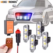 Telecomando senza fili Strobe LED Luci Auto 4X2 Led Stroboscopio Lampeggiante Della Polizia HA CONDOTTO la Lampada per Auto Avvertimento Di Emergenza luci