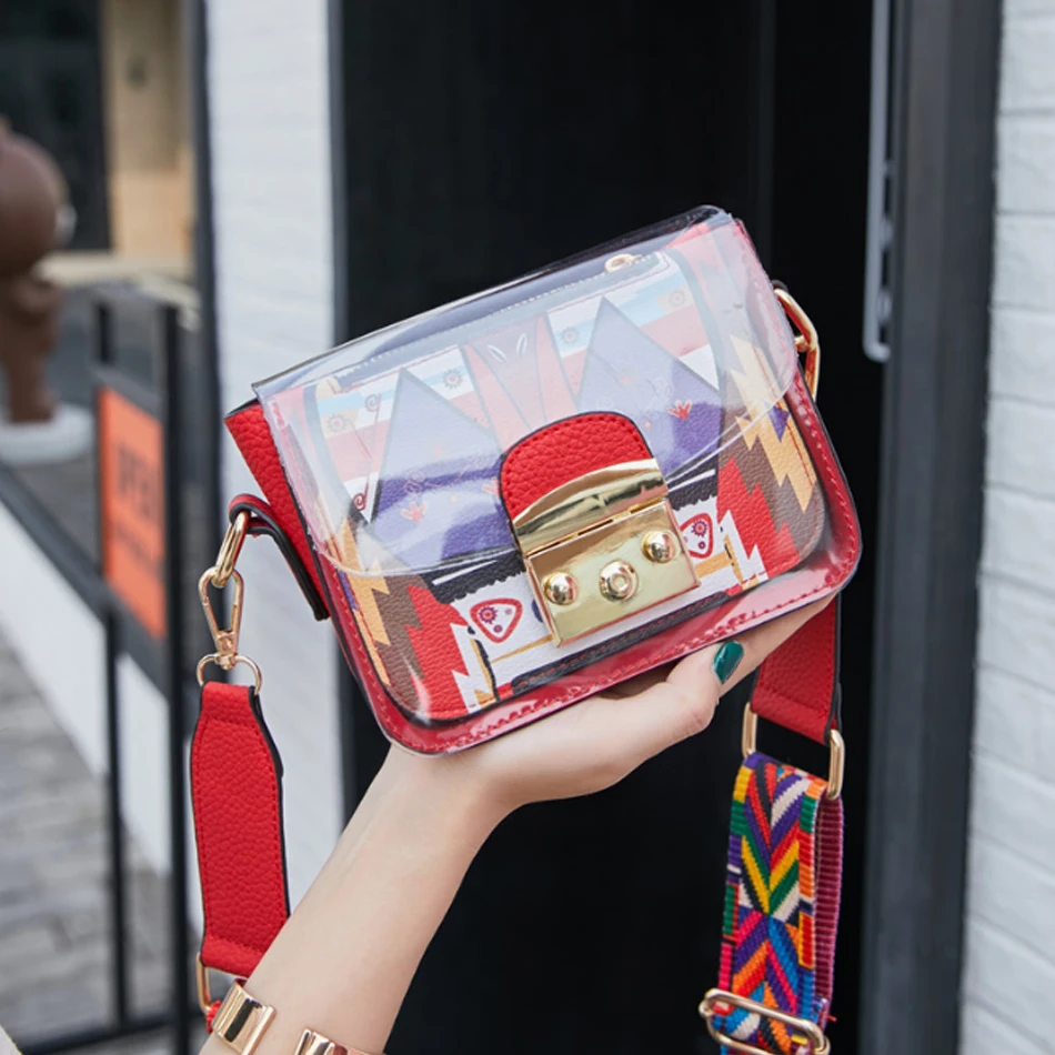 

SUUNY BEACH new fashion Ladies Shoulder Messenger Bag Summer Jelly Bag Mini Transparent Funny Bag Lady Clutch Free Shipping