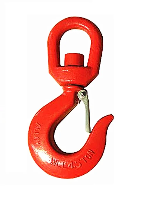 

7Ton 322 swivel sling hook with latch industrial grade lifting rigging hardware forged alloy steel hoist hook crane winch chain