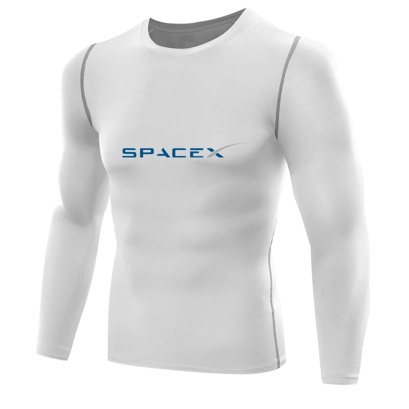 Мужская рубашка с длинным рукавом SpaceX Starman компрессионная сухого кроя топы eron Musk