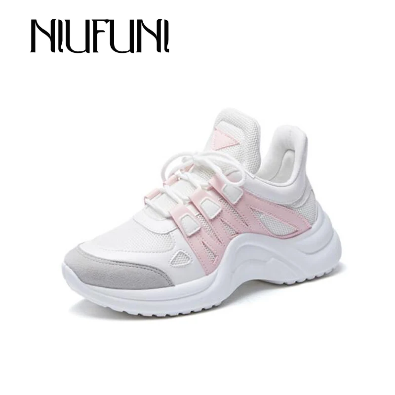 

Plus Size 43 Mix Colors Sneakers Woman Spring Autumn Mesh Breathable Platform Shoes Woman Cross Tied Casual Flats Shoes