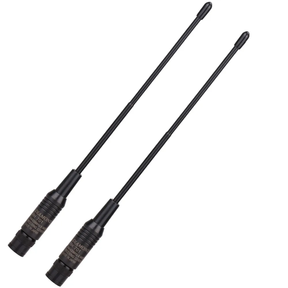 2 шт. Алмазная RH701 BNC Двухдиапазонная VHF/UHF 144/430MHz мягкая антенна для Kenwood ICOM Moto Walkie