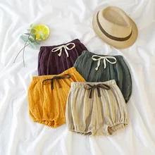 Корейские летние детские шорты для мальчиков и девочек; льняная детская одежда; повседневные детские шорты