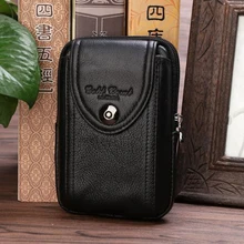 Для мужчин из натуральной кожи поясная сумка ячейка/мобильный чехол для телефона Портмоне Карманный Чехол Пояс Хип бум пакет мужской поясная сумка