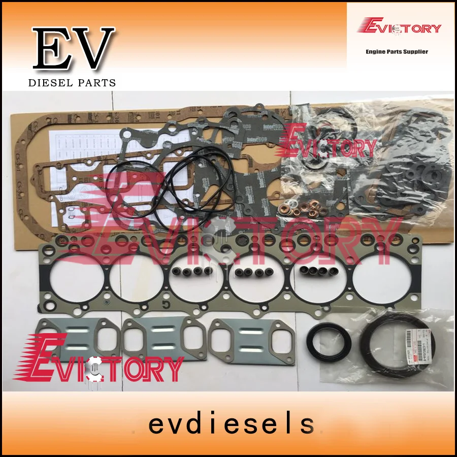 Запчасти для двигателя экскаватора EV Isuzu 6BD1 6BD1T полный комплект прокладок головки