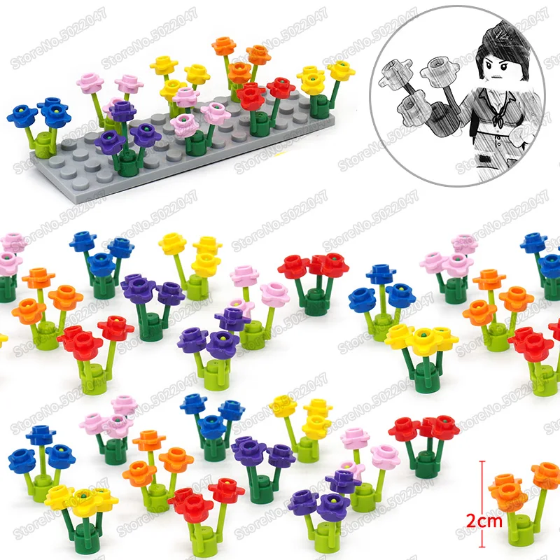 

Lot Flower City Plant Model Assemble Moc Figures Garden Military Base Compatible Other Building Blocks Christmas Birthday Toys
